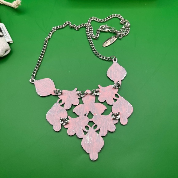 Retired PreOwned Plunder “Sue” Statement Necklace Soft Pink 18”-21” Box and Bag - Picture 9 of 16